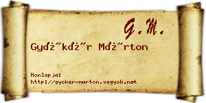 Gyökér Márton névjegykártya