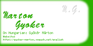 marton gyoker business card
